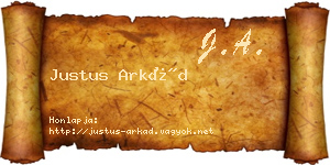 Justus Arkád névjegykártya